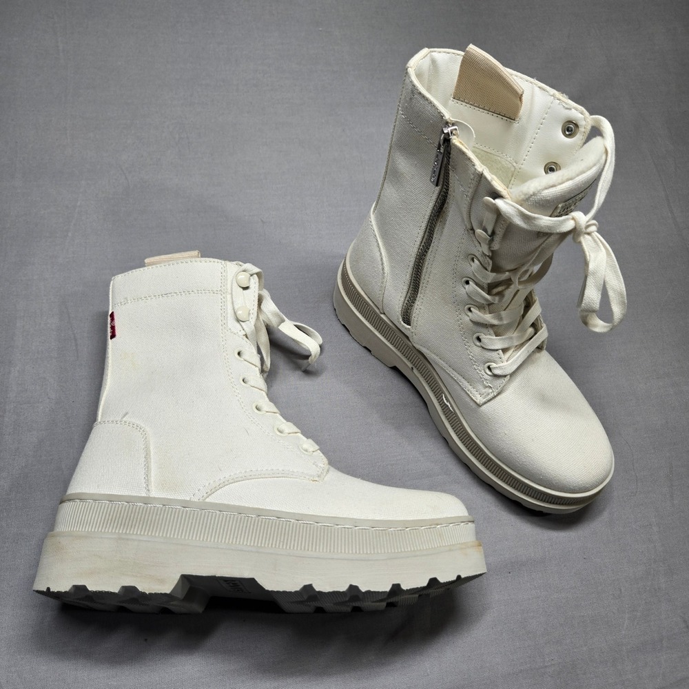 Levi Strauss Combat Boots Eliana Neo Canvas Platform Boot Size 6.5